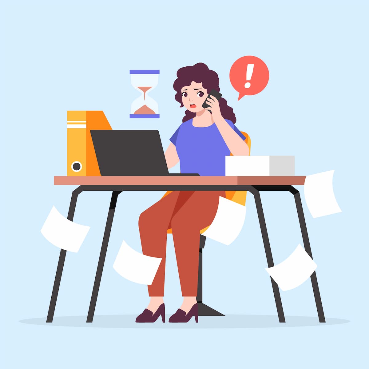 Busy office illustration